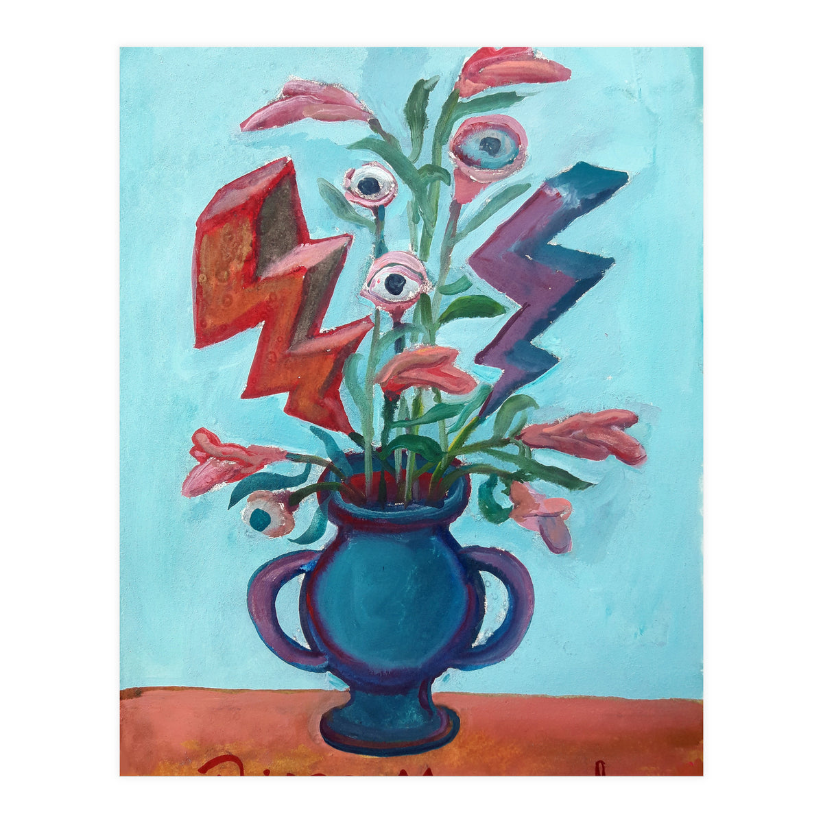 Florero Con Dos Rayos (Print Only)