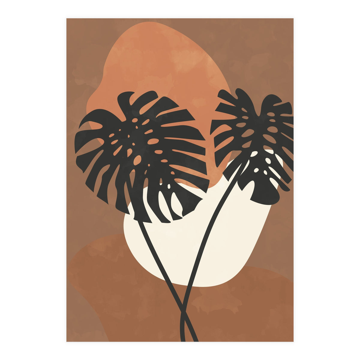 Boho Earth Tones Monstera (Print Only)
