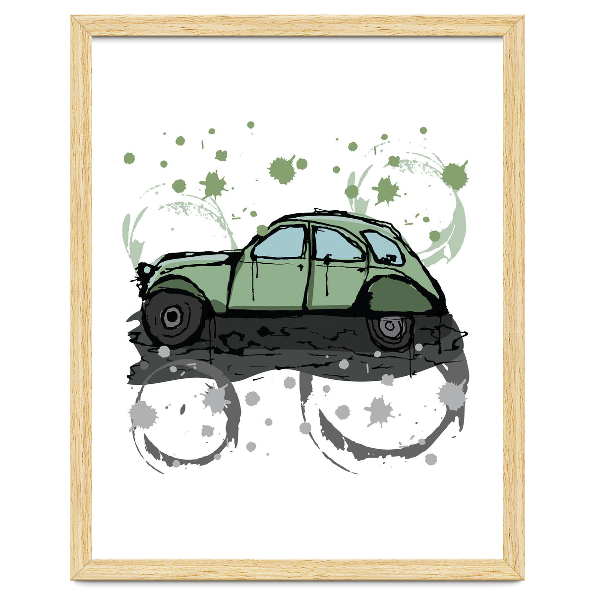 Green car sketch