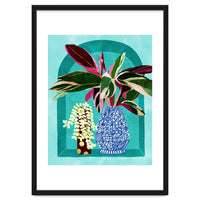 Moroccan Shelfie | Tropical Teal Plants Botanical | Exotic Modern Bohemian Eclectic Décor