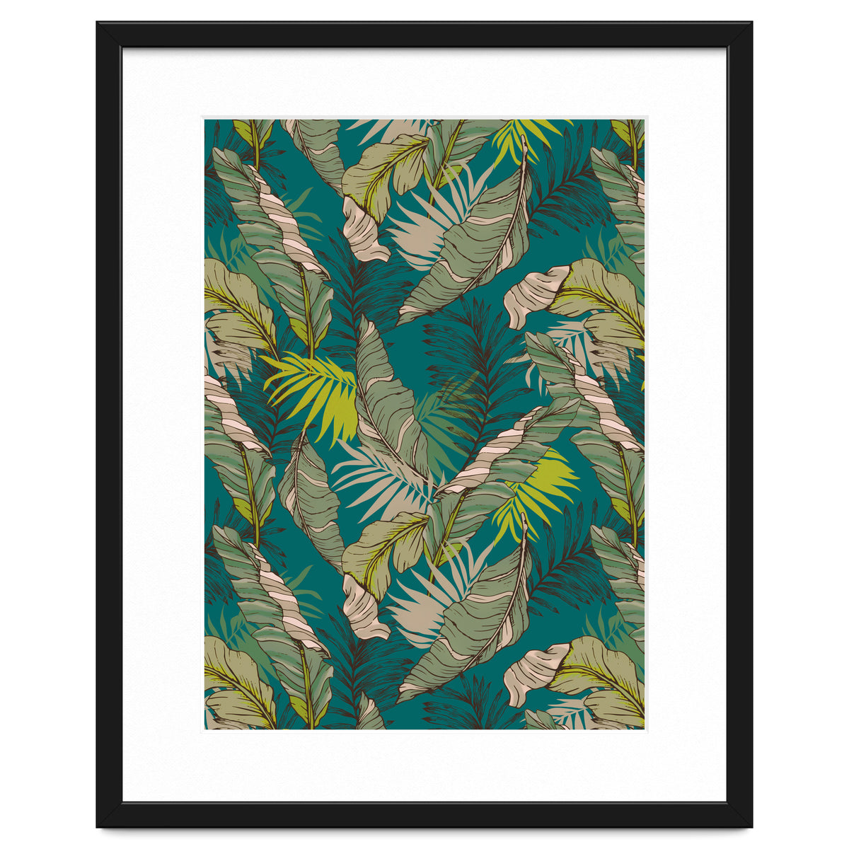 Drawing of wild tropical jungle