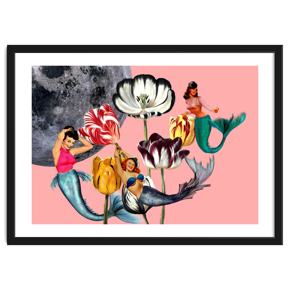 Mermaid Floral with moon