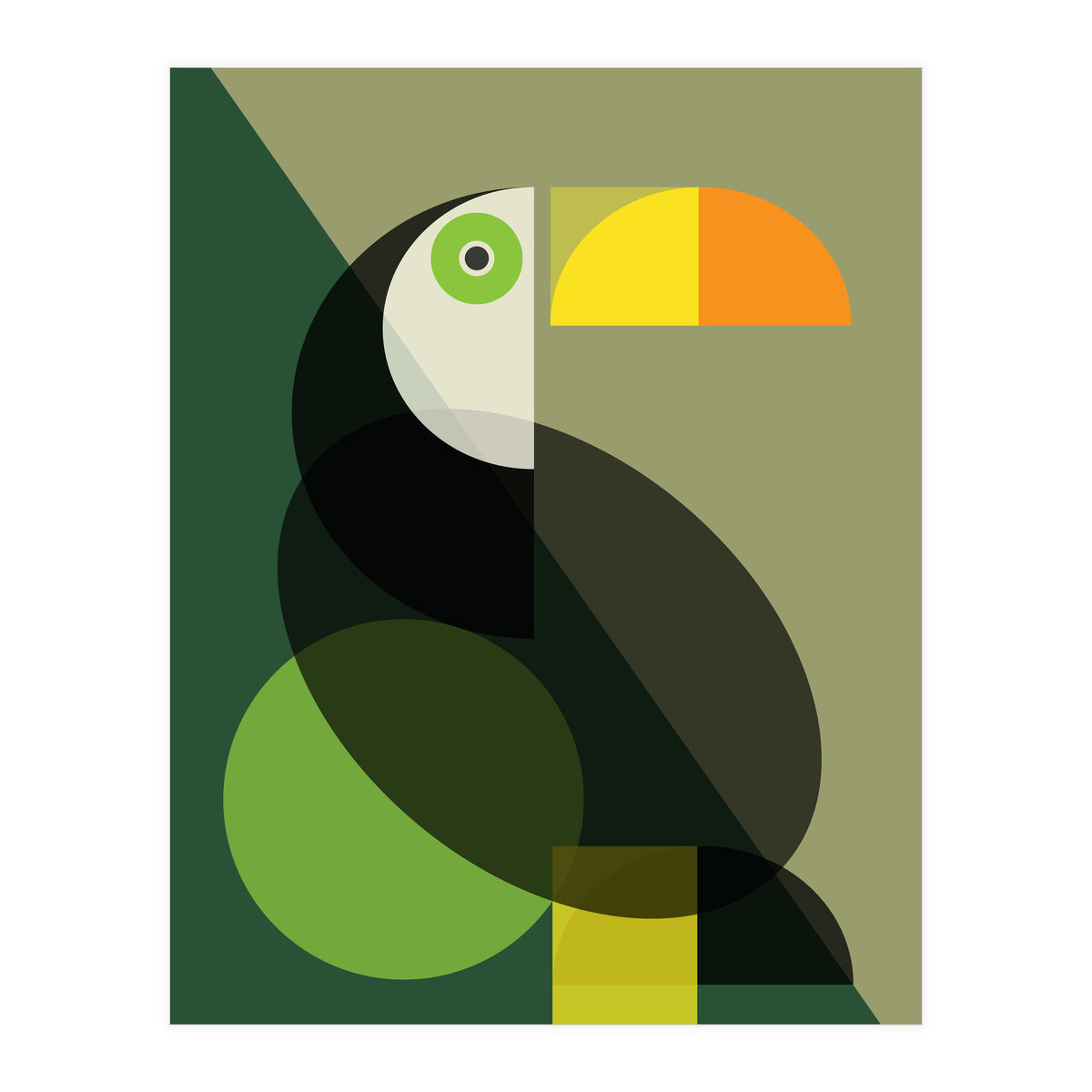 Mid Century Geometric Toucan (Print Only)
