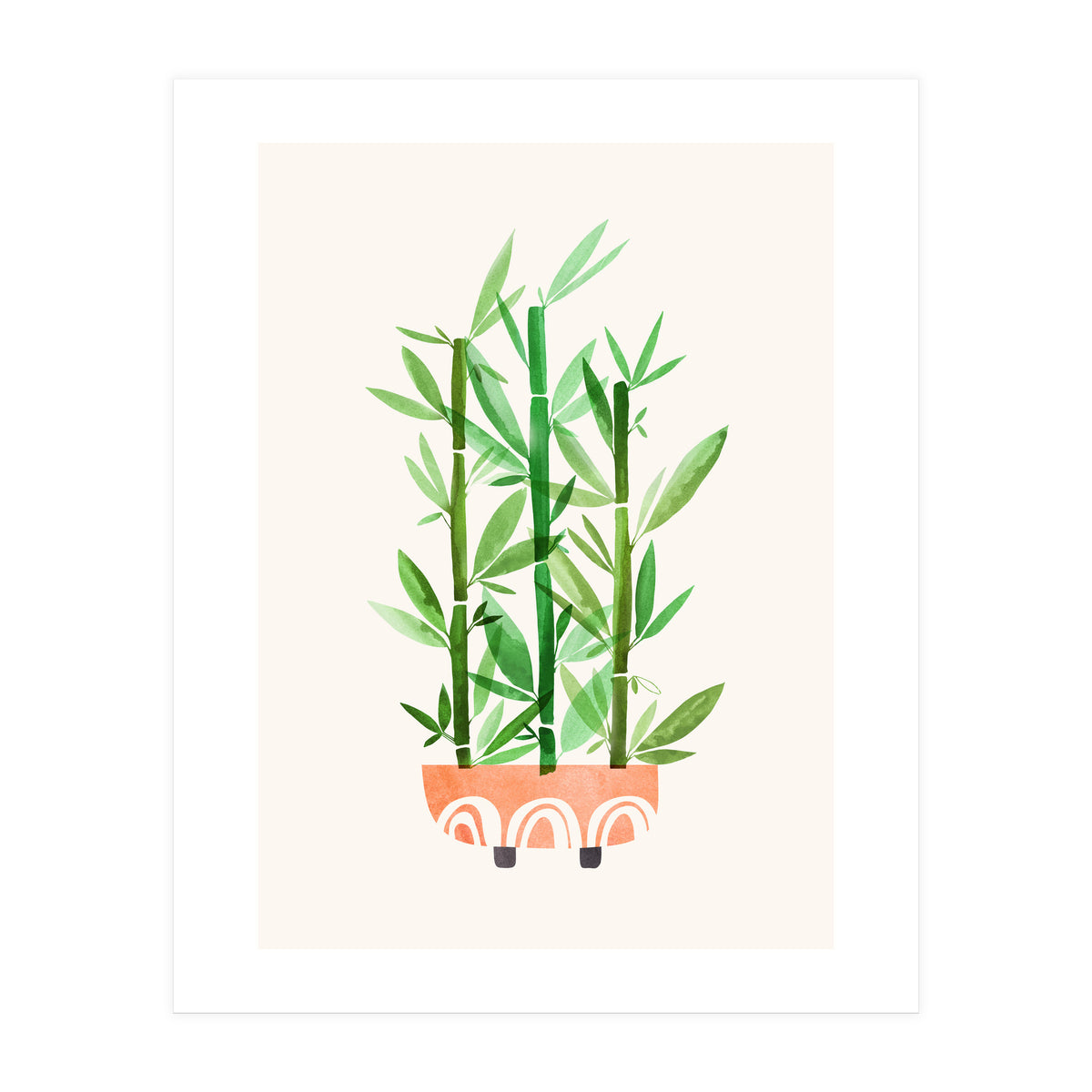 Happy Bamboo Houseplant (Print Only)