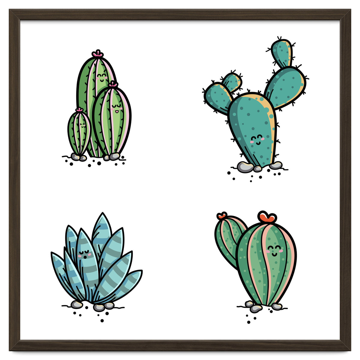 Kawaii Cute Cacti Desert Plants