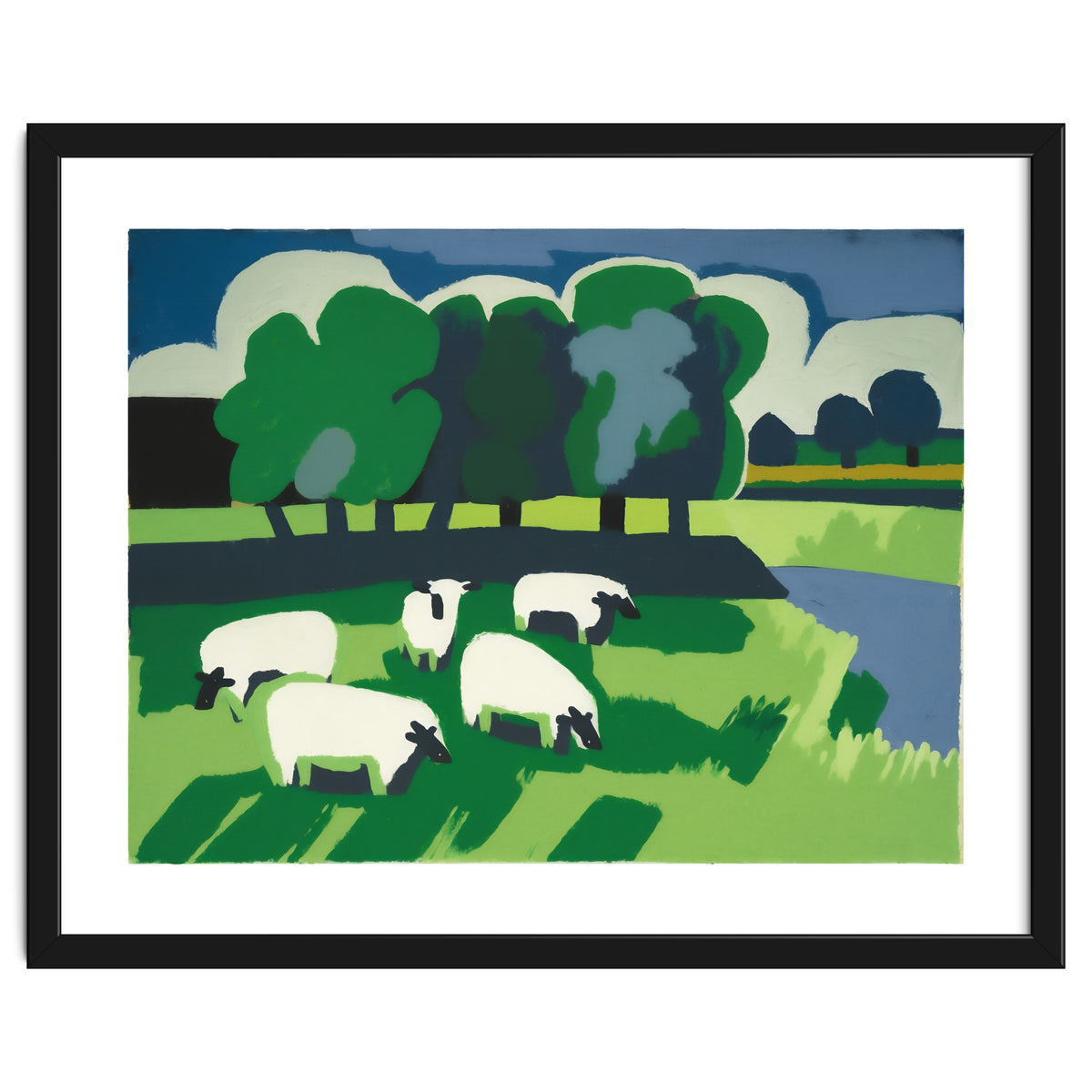 Sheep In A Field Impressionist Landscape