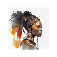 Watercolor African Warrior Woman #7 (Print Only)