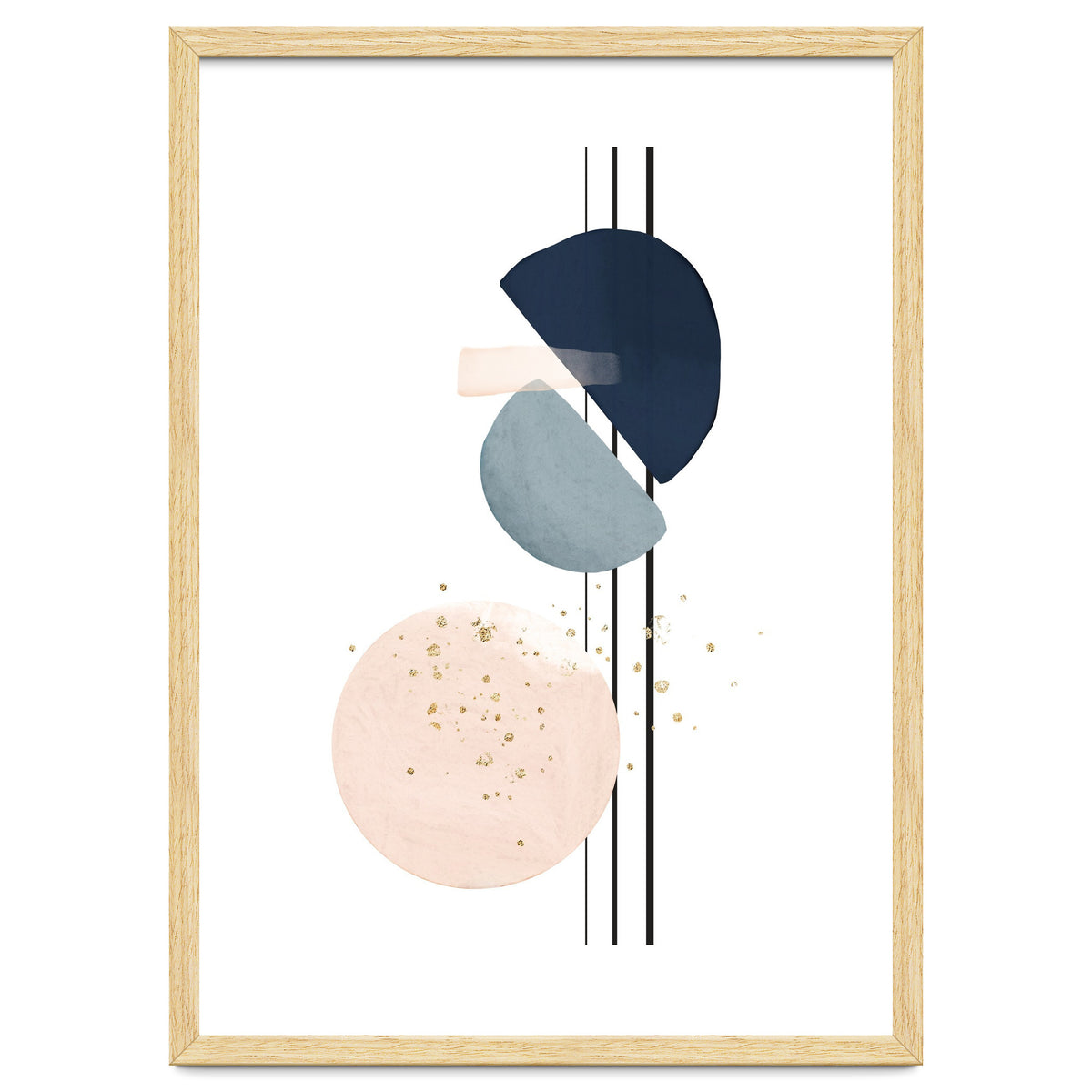 Abstract Study Blush and Navy Blue