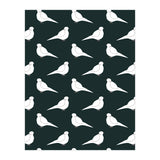 White Bird Pattern On Black (Print Only) thumbnail