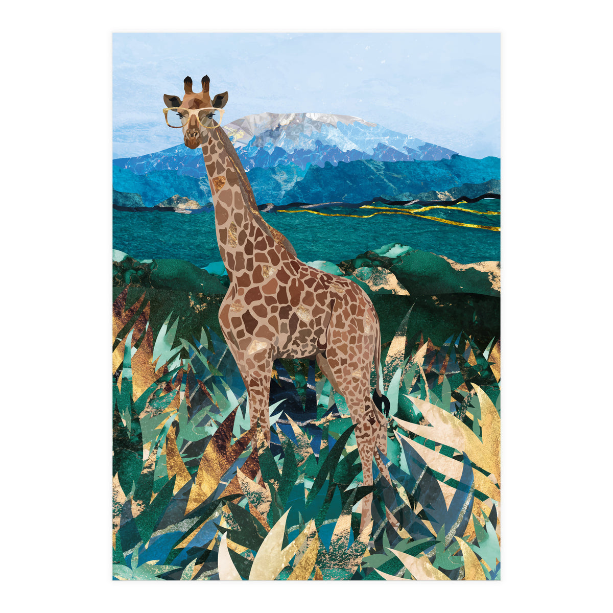 Giraffe in the tropical savanna (Print Only)