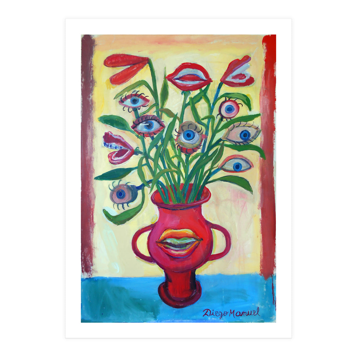 Florero Y Ojos (Print Only)