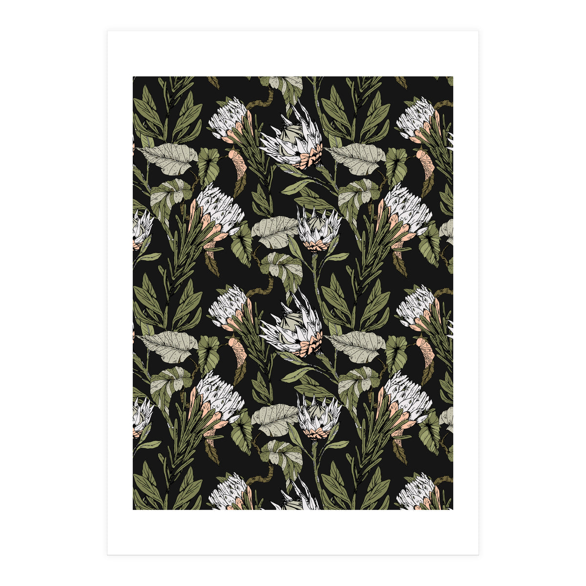 Dark pattern botanical boho (Print Only)