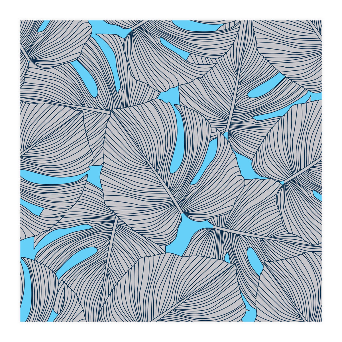 Leaves On Blue (Print Only)