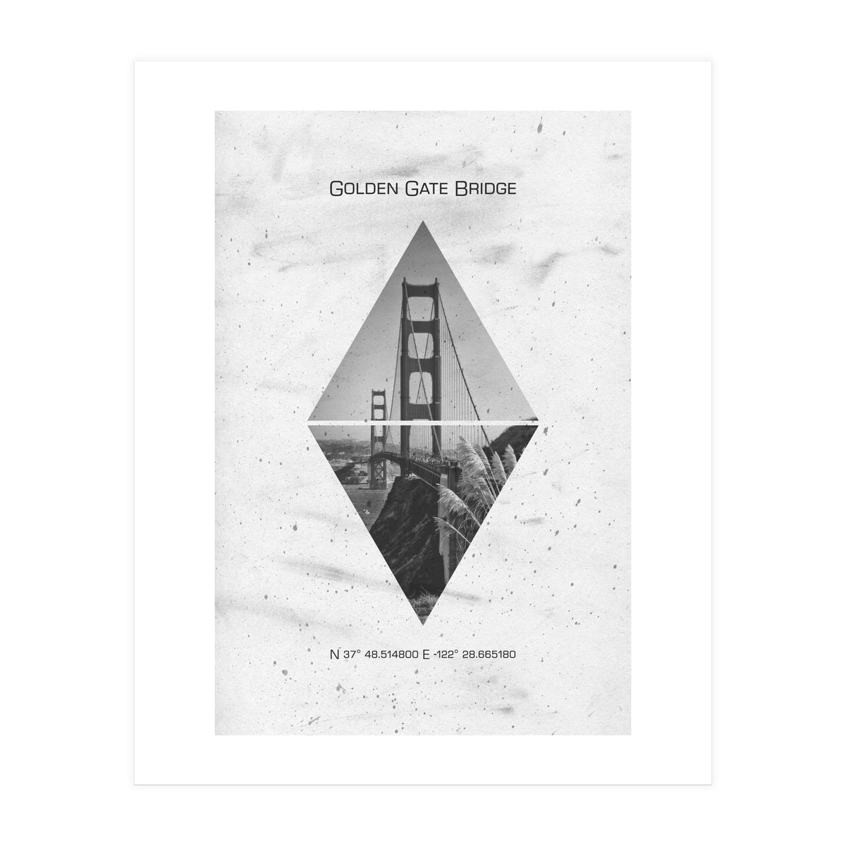 Coordinates SAN FRANCISCO Golden Gate Bridge (Print Only)