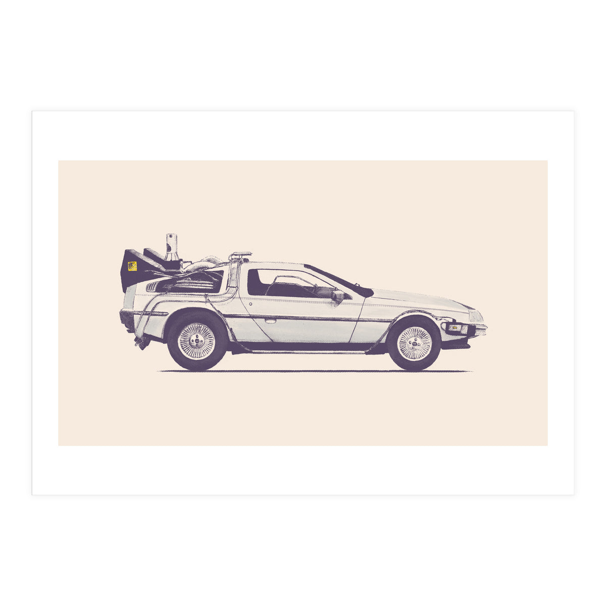 Delorean Back To The Future (Print Only)
