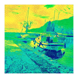 Boats on Green, blue and yellow (Print Only) thumbnail