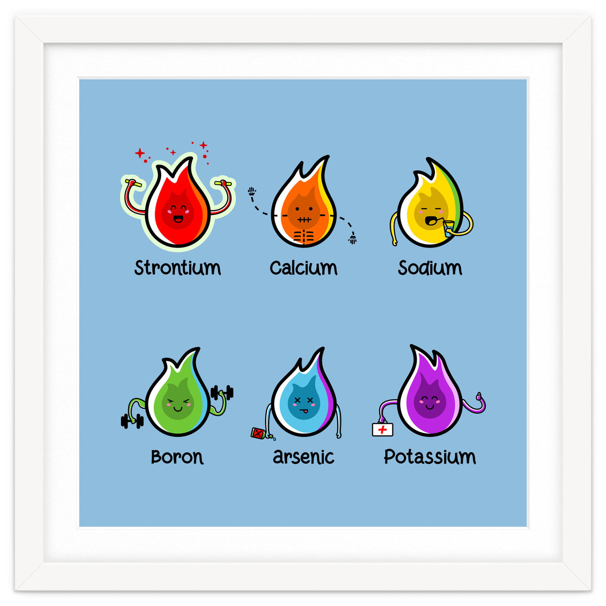 Kawaii Flaming Elements Science