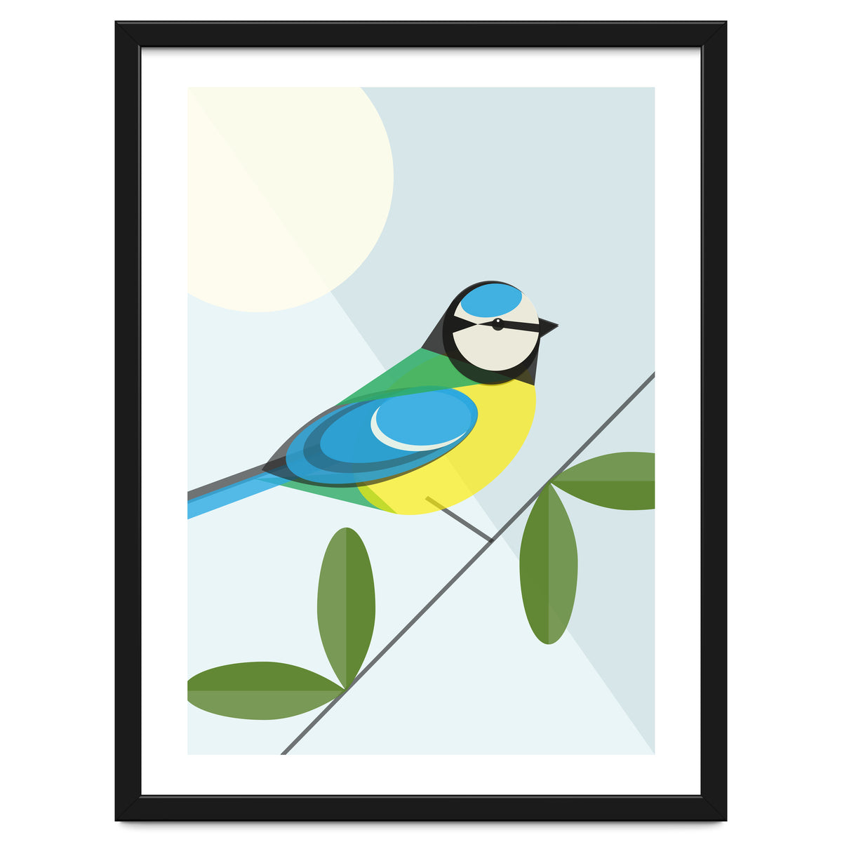 Mid Century Geometric Blue Tit