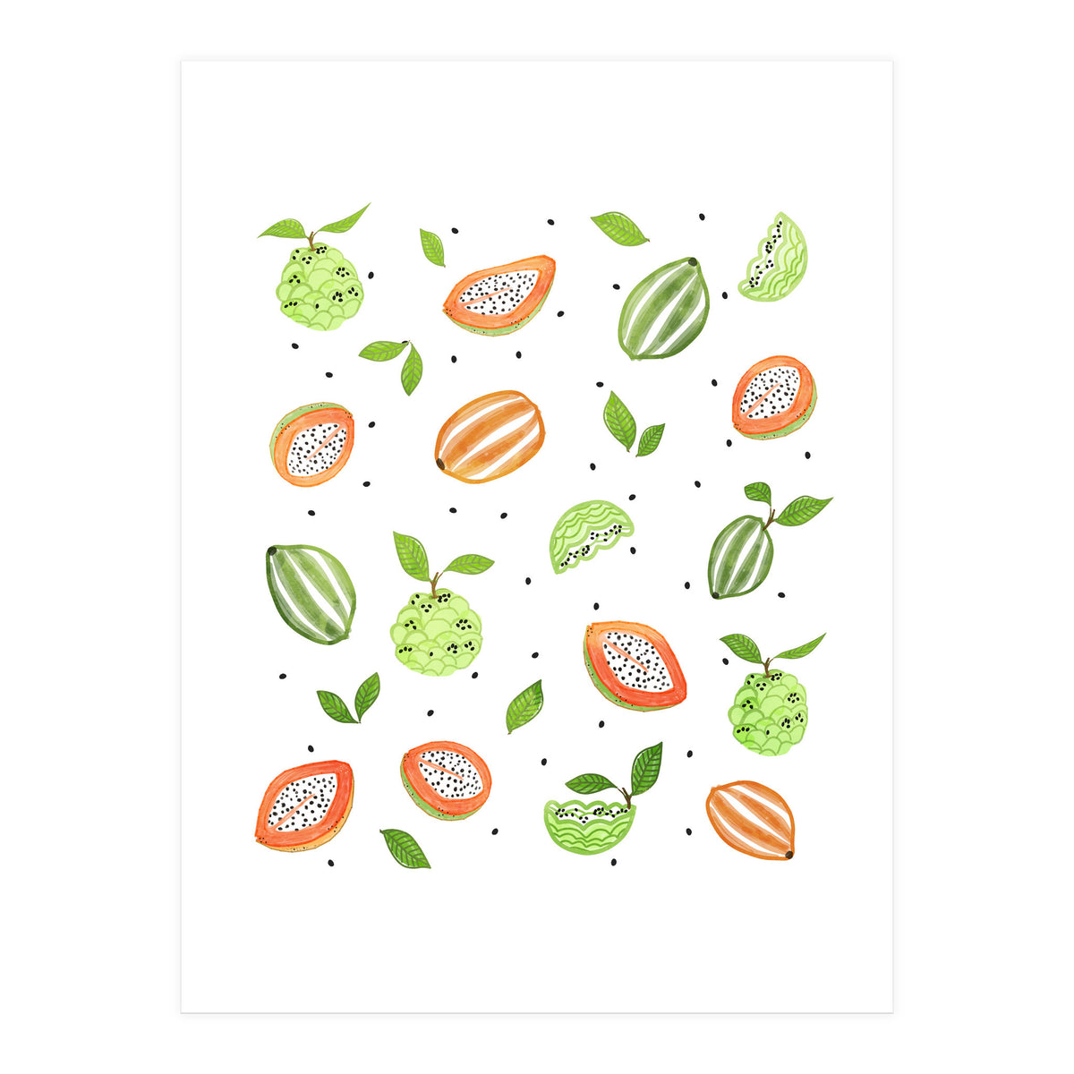 Papaya & Custard Apple (Print Only)