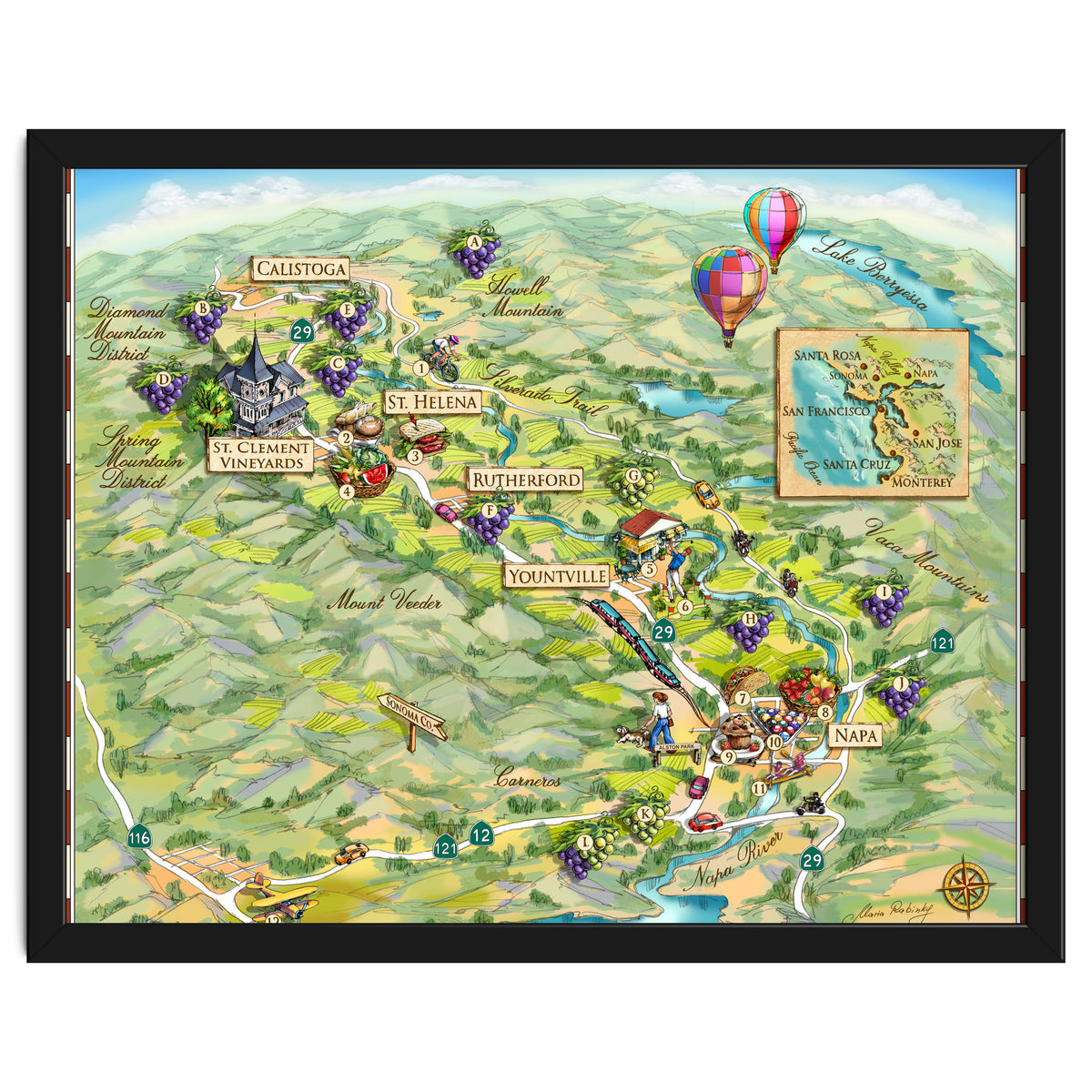 Napa Valley Illustrated Map