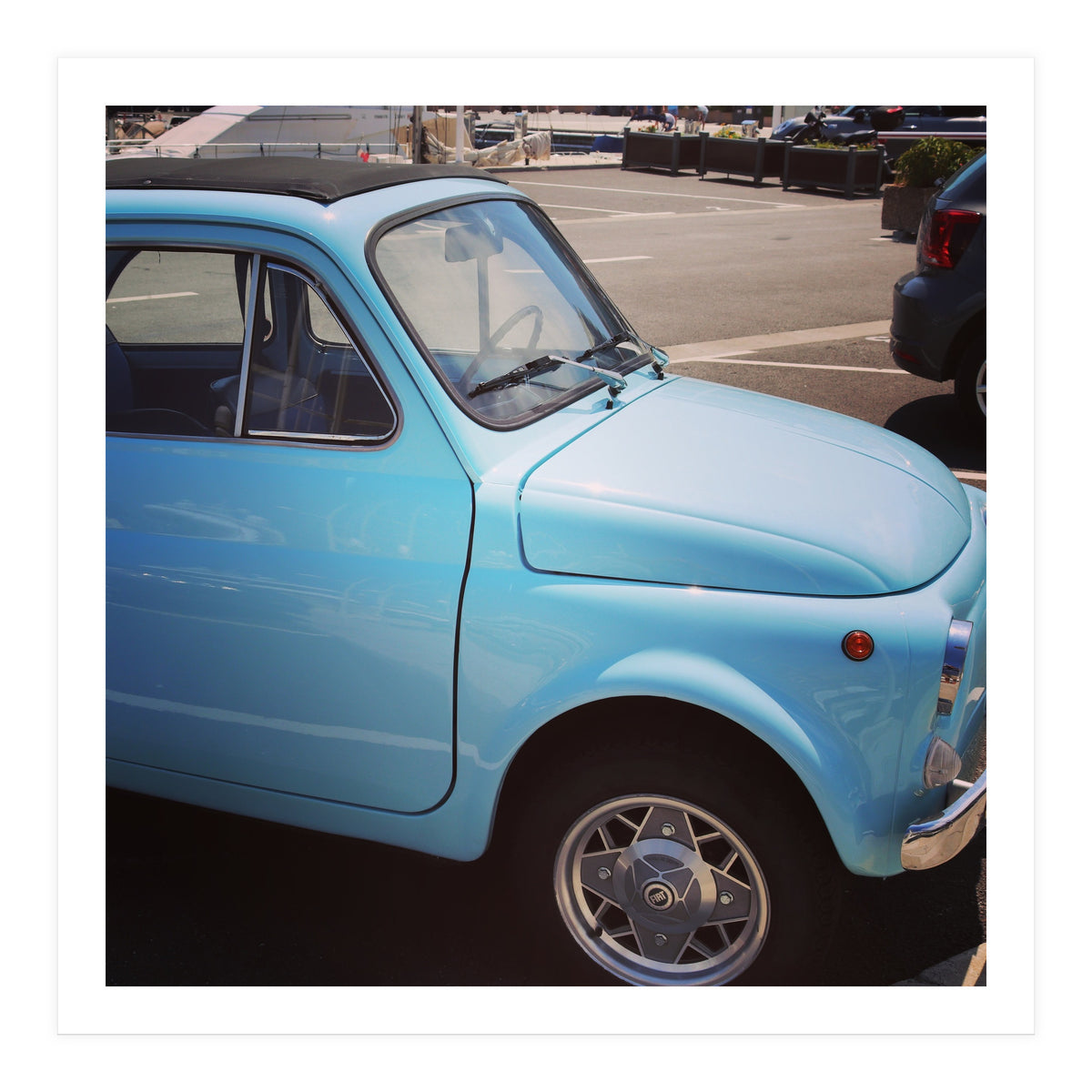 Pale blue Fiat 500 (Print Only)