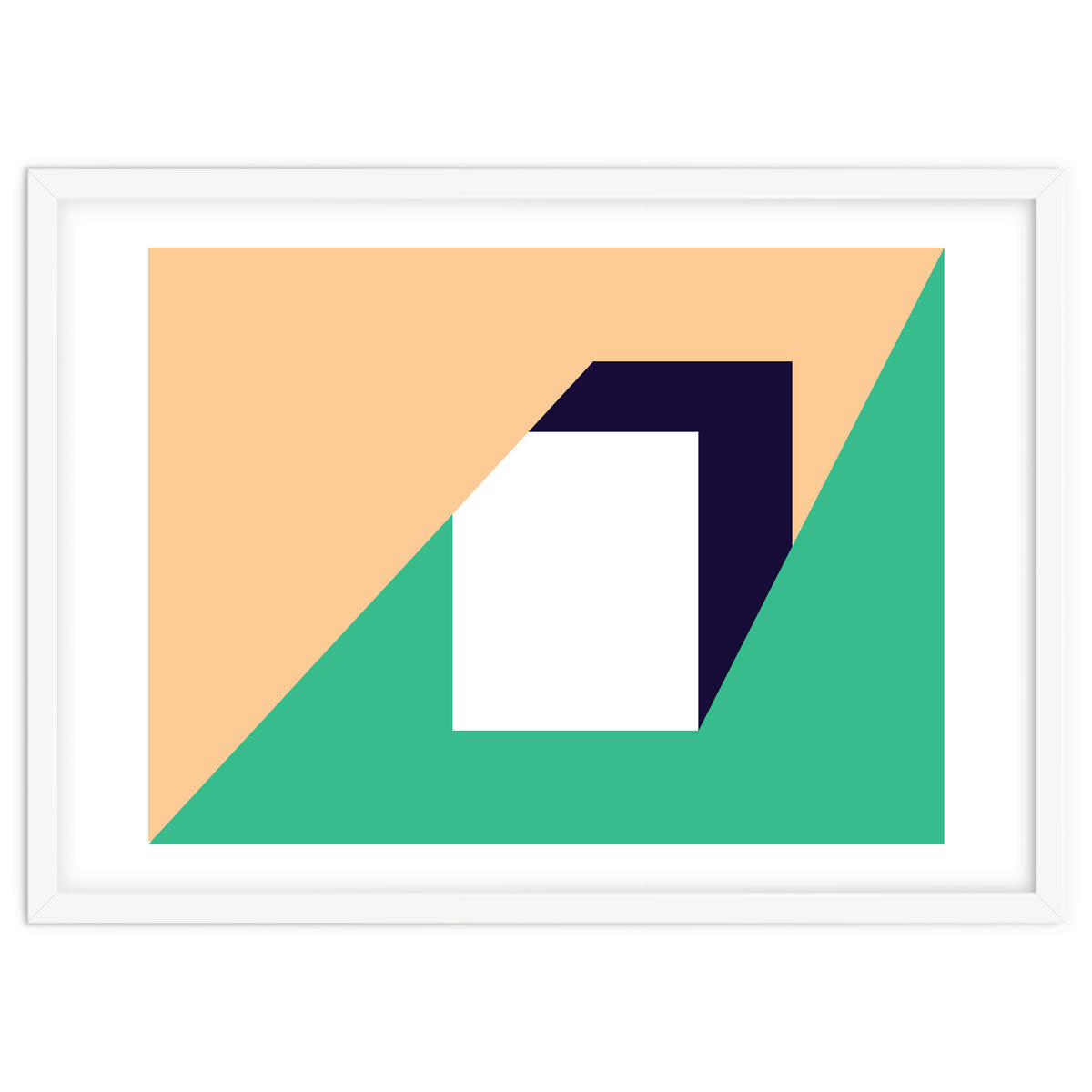Geometric Shapes No. 61 - pink, green & dark blue