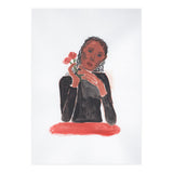 Lady with red roses (Print Only) thumbnail