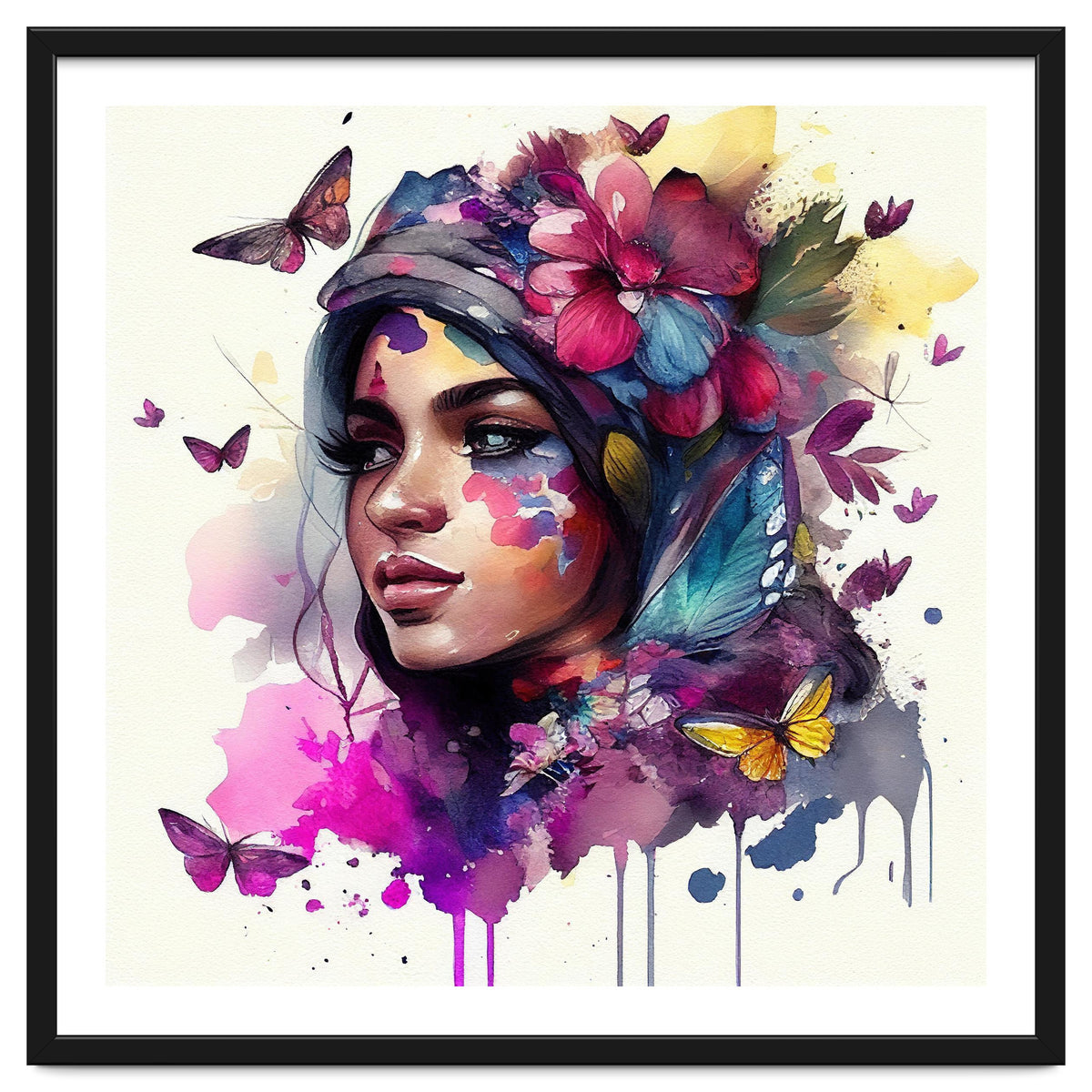 Watercolor Floral Arabian Woman #9