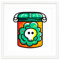 Kawaii Cute Skull In A Jar