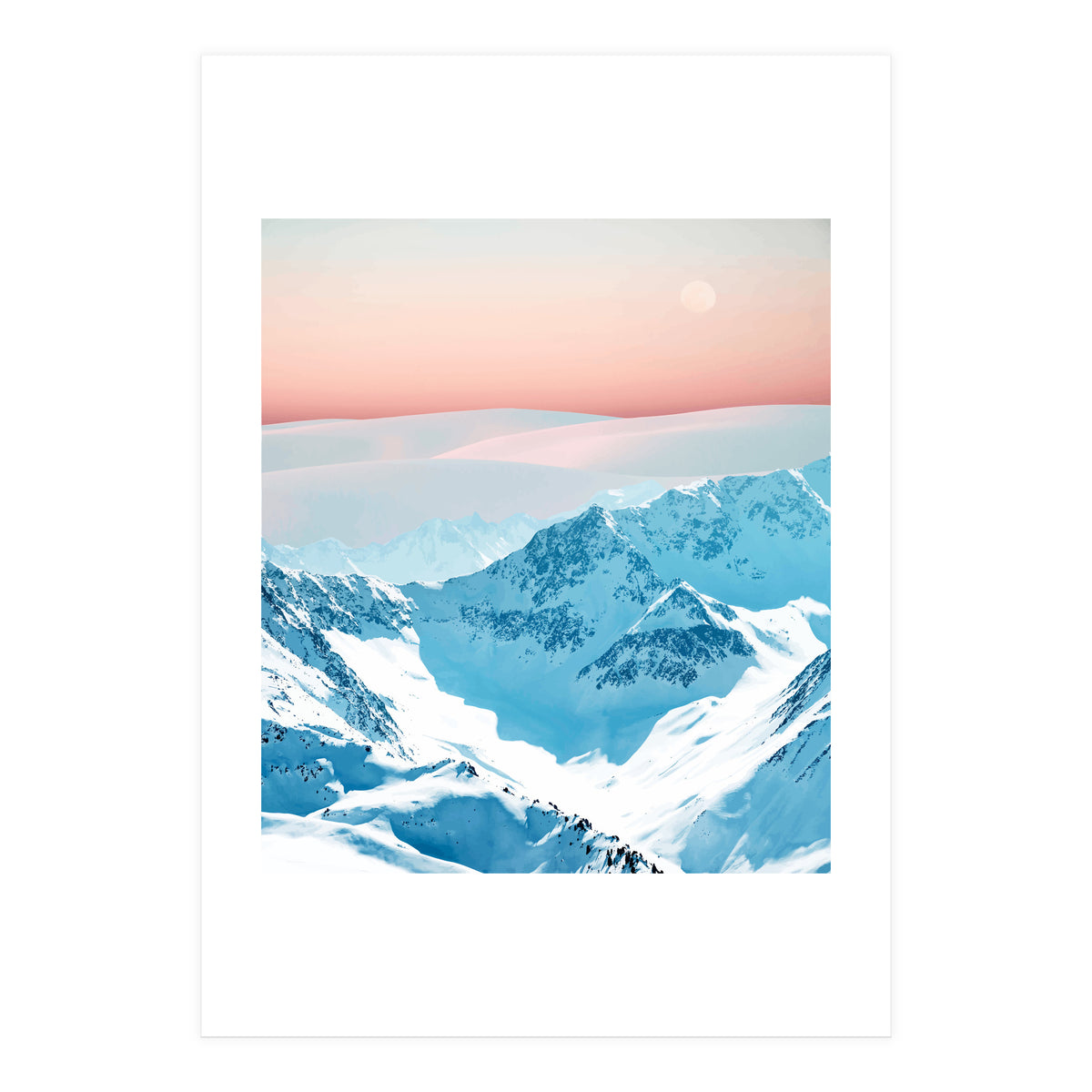 Snow & Blush Horizon (Print Only)
