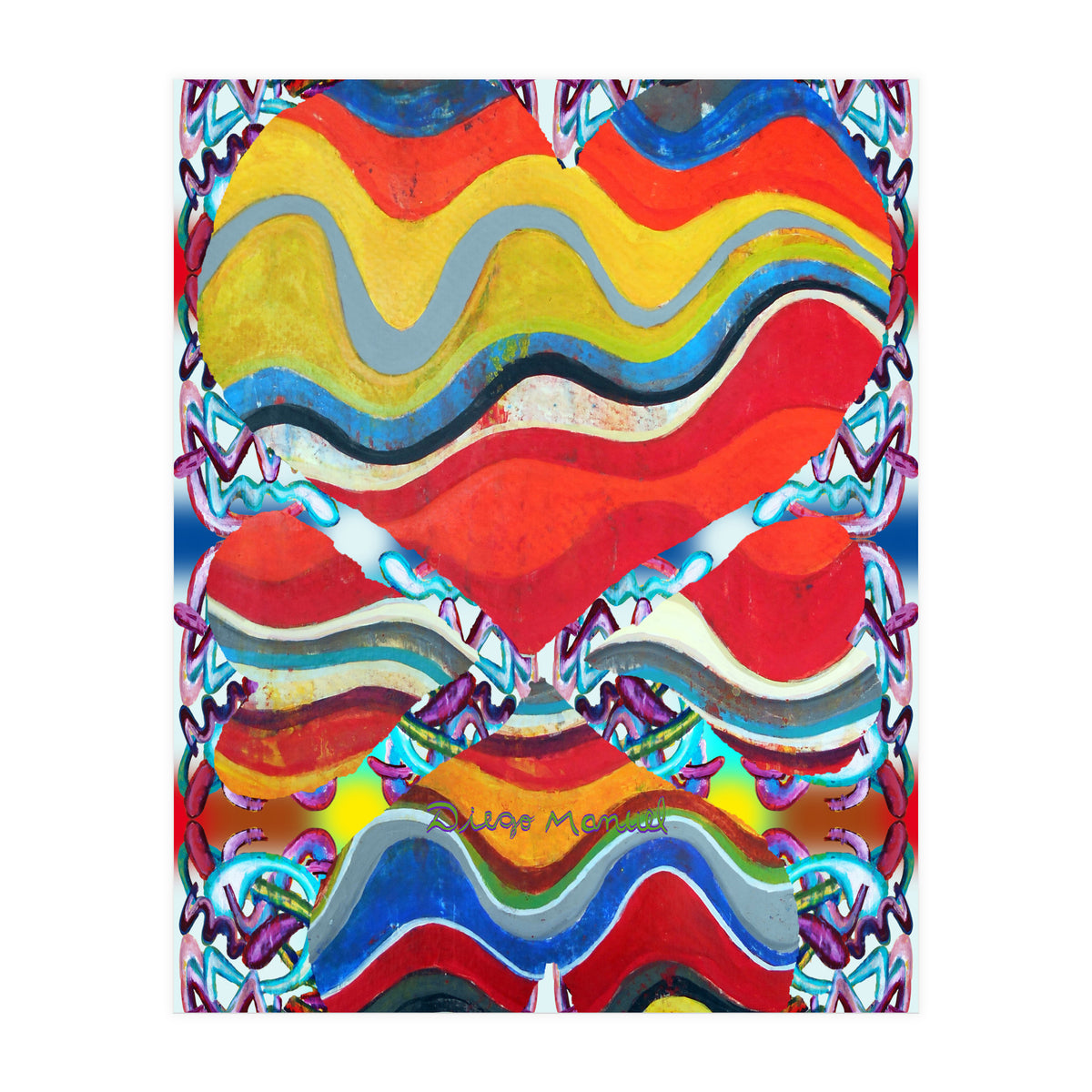 4 Corazones Tapiz 3 (Print Only)