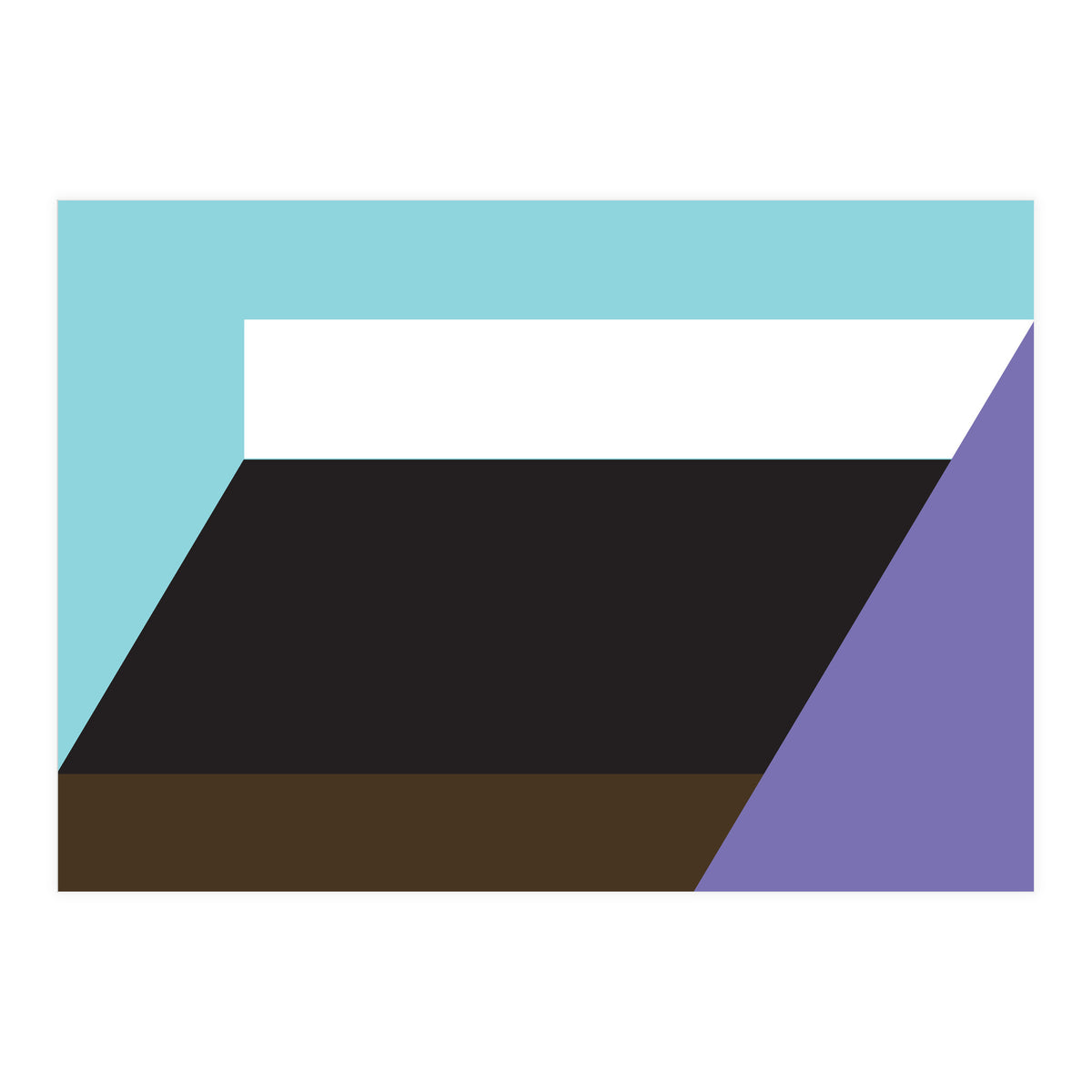 Geometric Shapes No. 34 - purple, blue & black (Print Only)