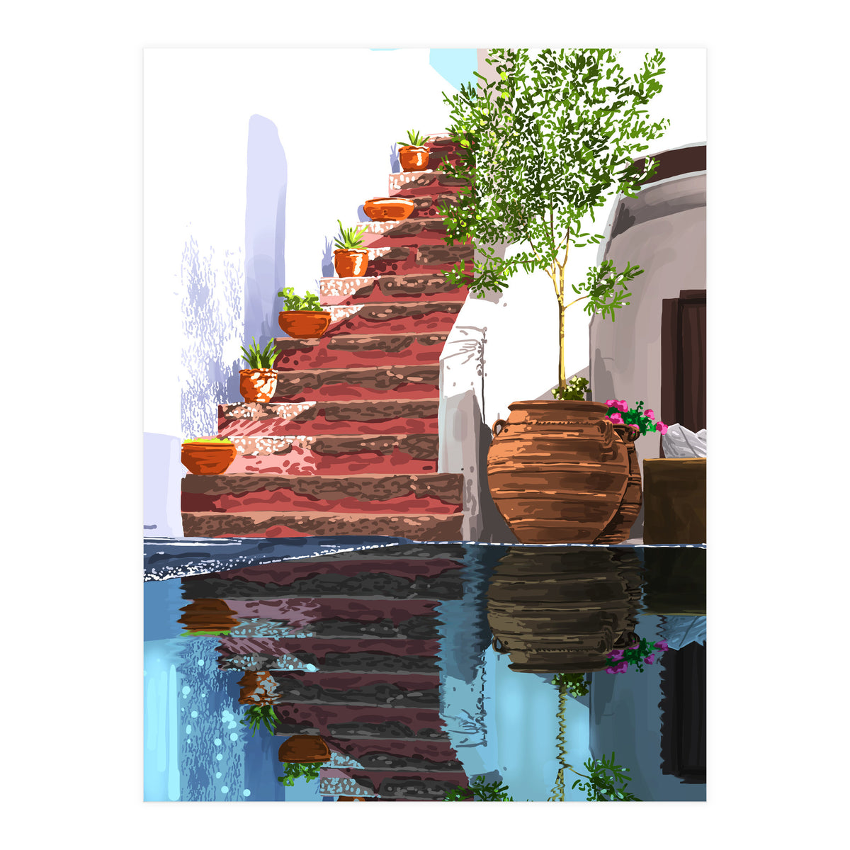 Serenity Weekend | Mindful Travel Greece Architecture | Rustic Earthy Swim Pool | Peace & Positivity (Print Only)