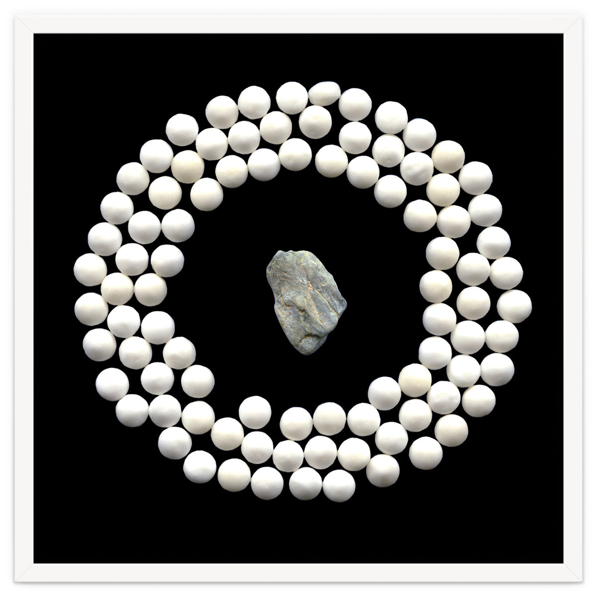 White pearls and stone