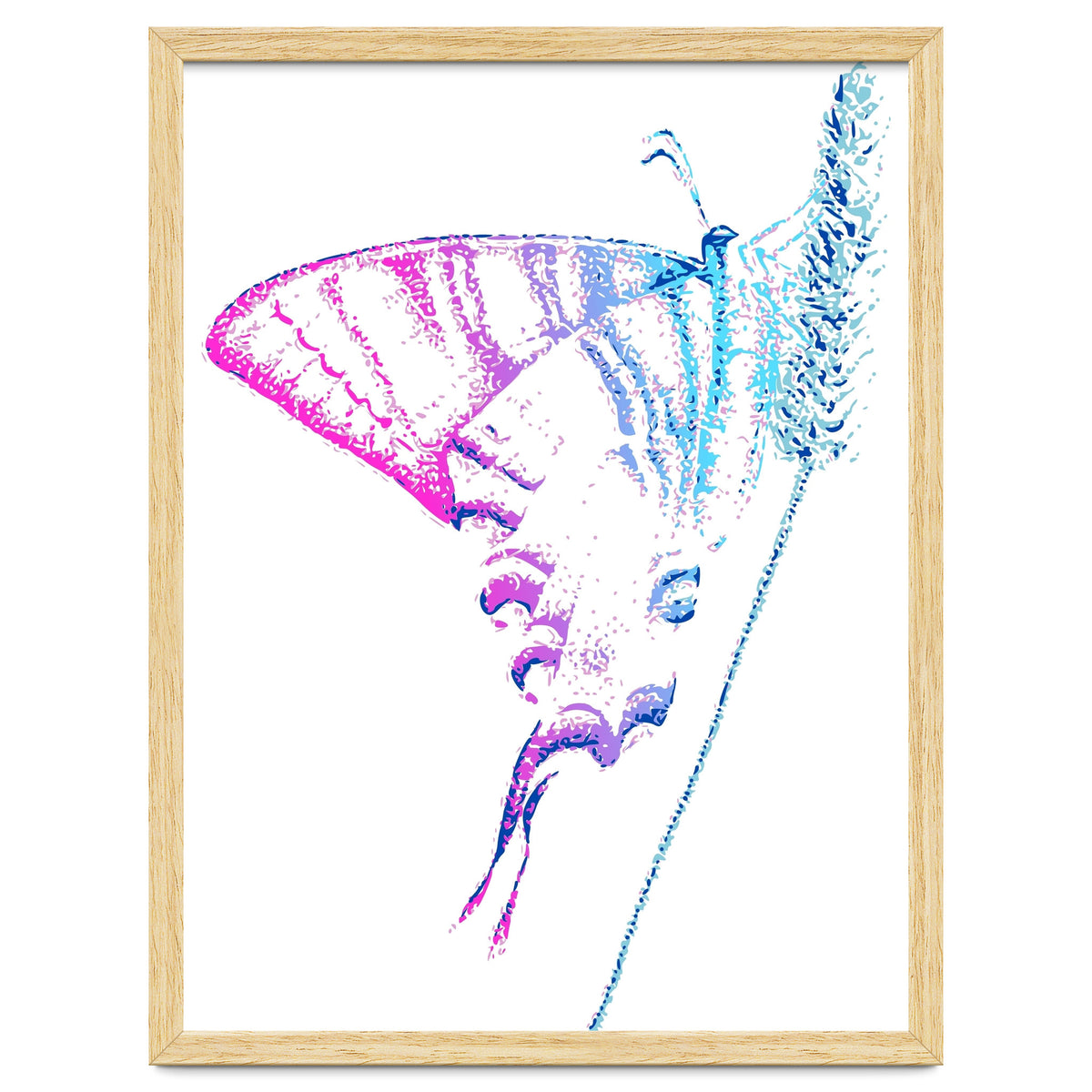 Swallowtail On Grass in Pinquoise