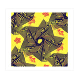 Black flowers on yellow background. (Print Only) thumbnail