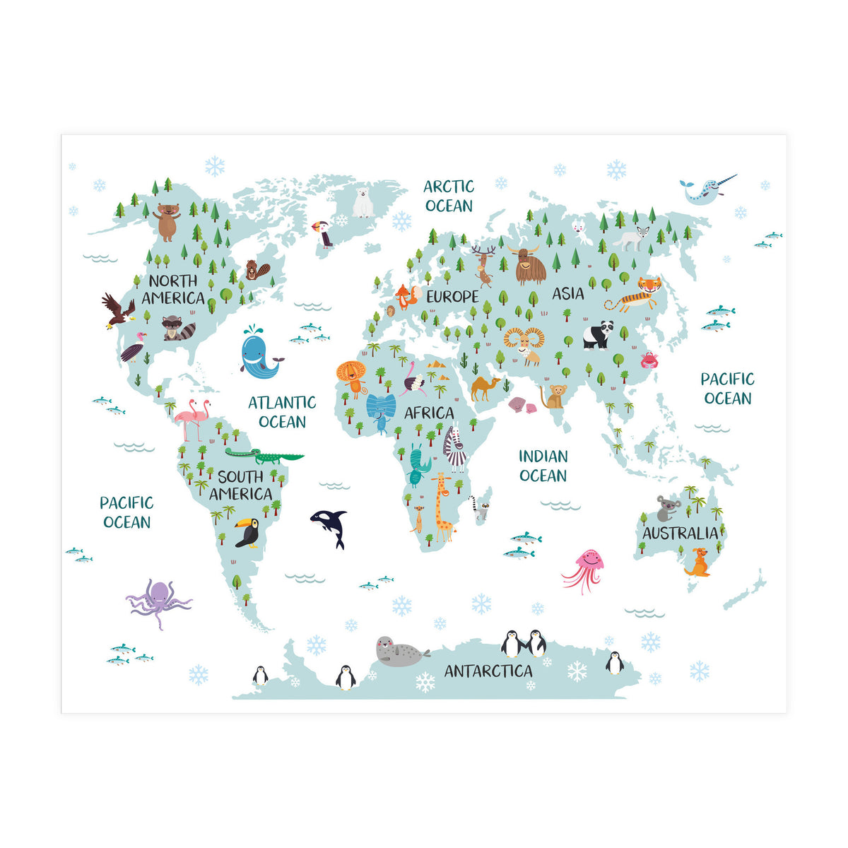 Animal World Map (Print Only)