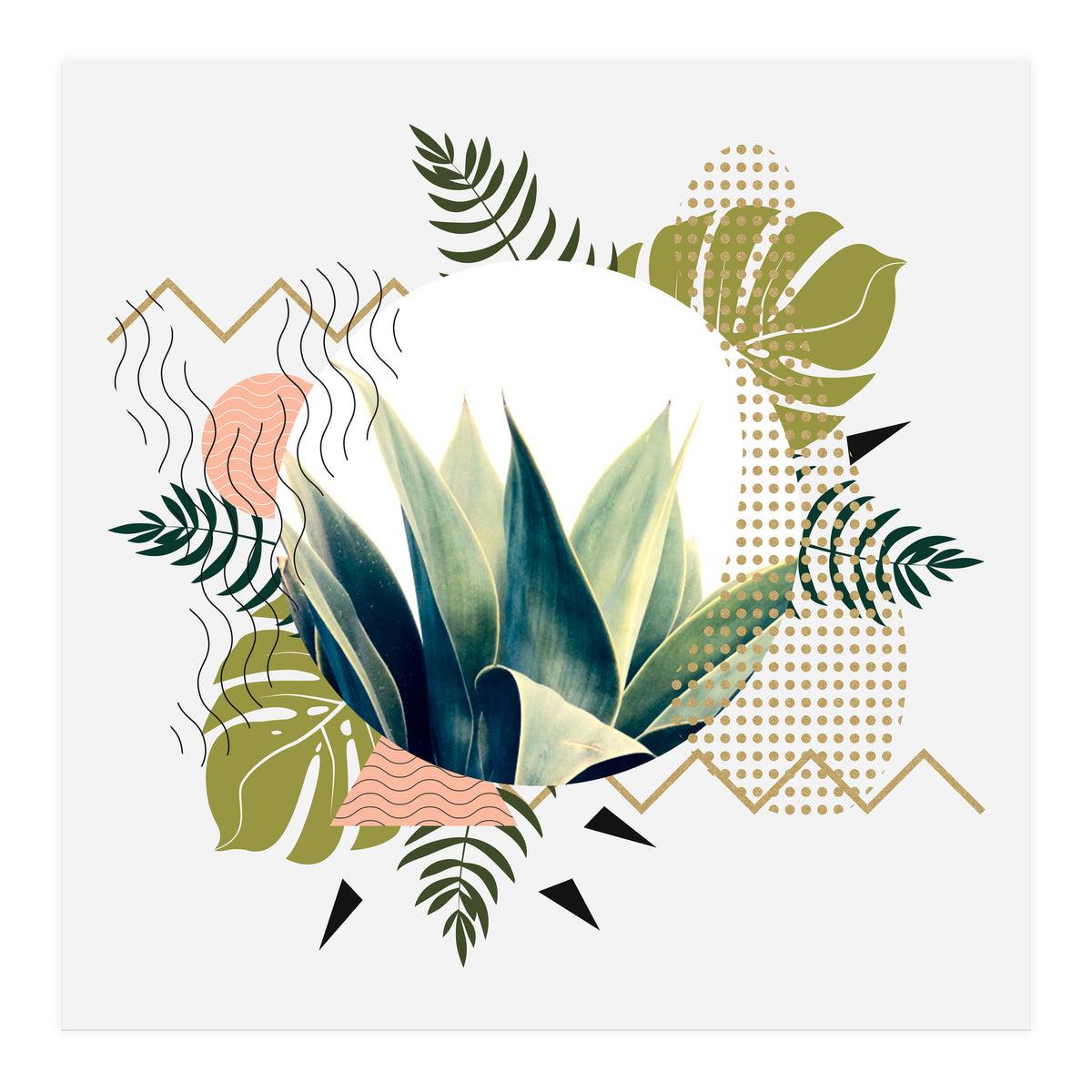 Abstract geometrical and botanical shapes (Print Only)