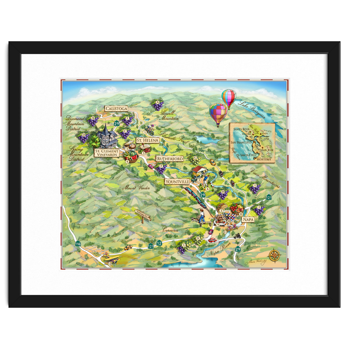 Napa Valley Illustrated Map