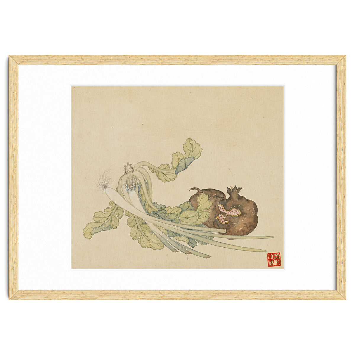 Wang Chengyu ~flowers, Vegetables, Pomegranates, Onions, Chinese Cabbage, Vegetables