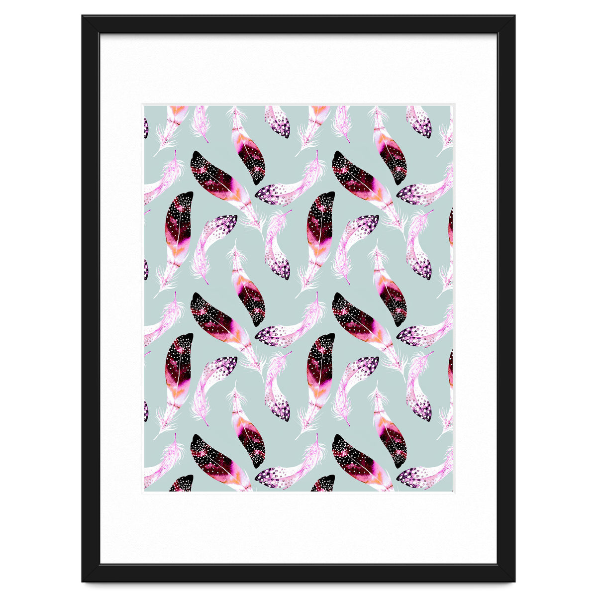 Bohemian pattern of feathers