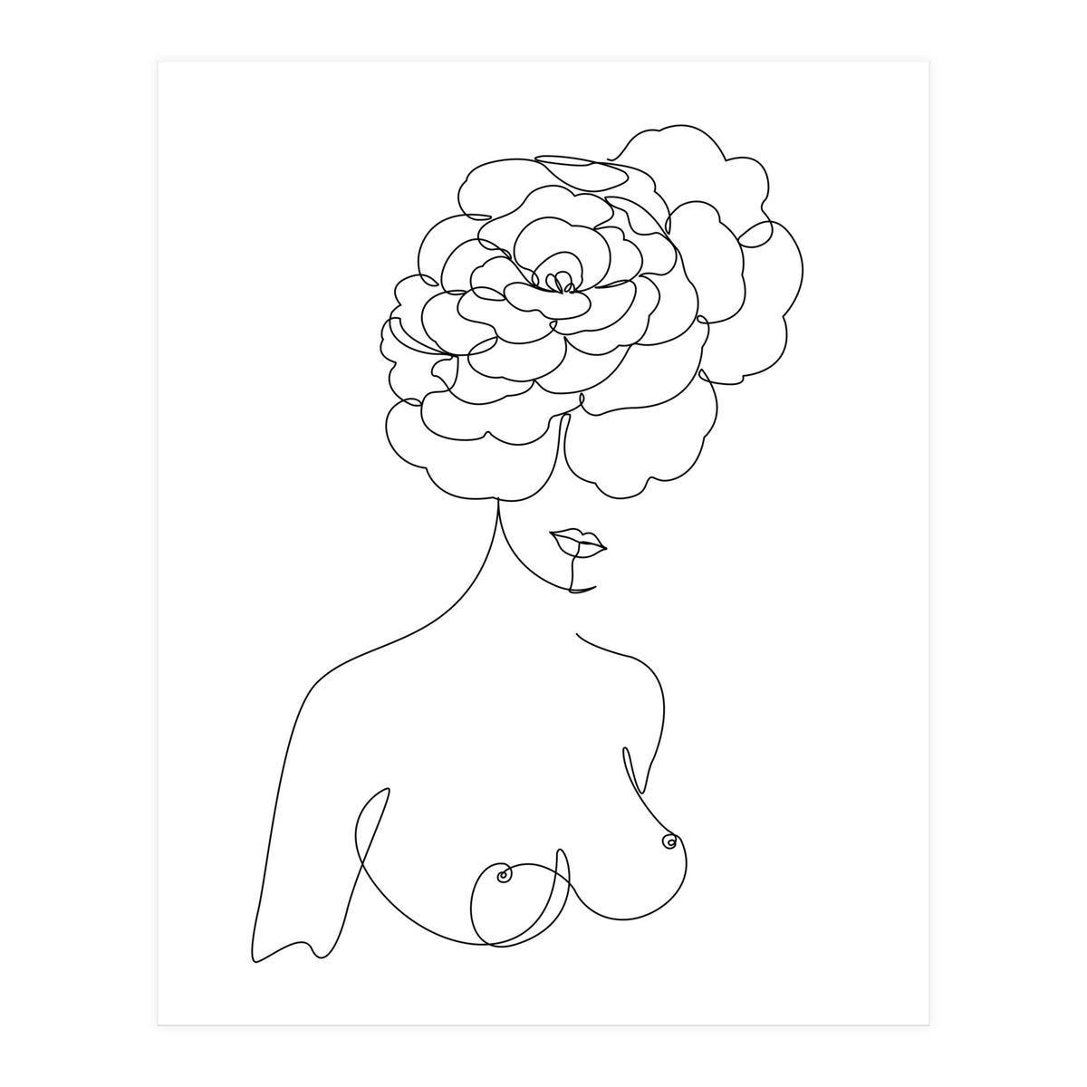 female flower line-b (Print Only)