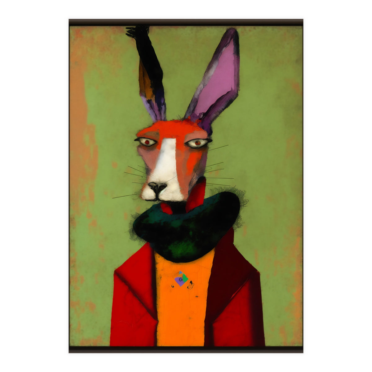 Hare In Clothes Portrait (Print Only)