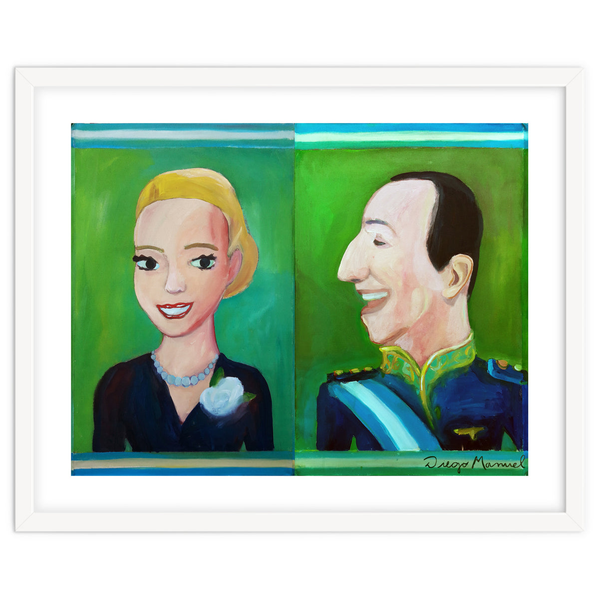 Evita y Juan Perón Díptico