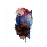 Abstract watercolour red moon (Print Only) thumbnail