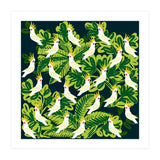 Cute cockatoo and tropical leaves (Print Only) thumbnail