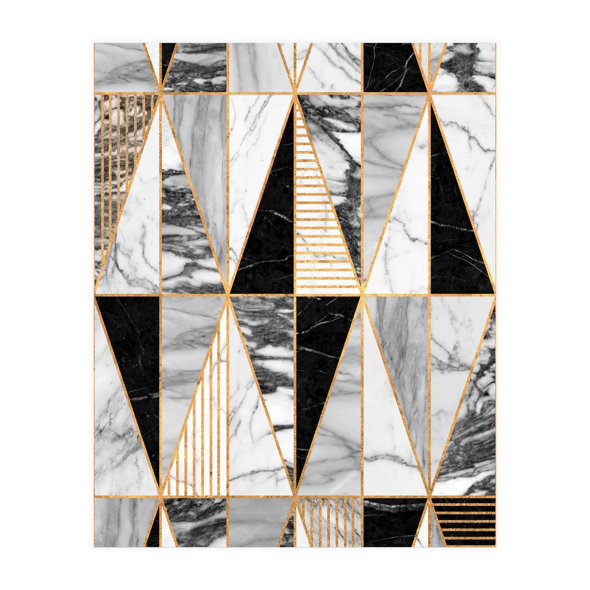 Marble Triangles - Black and White (Print Only)