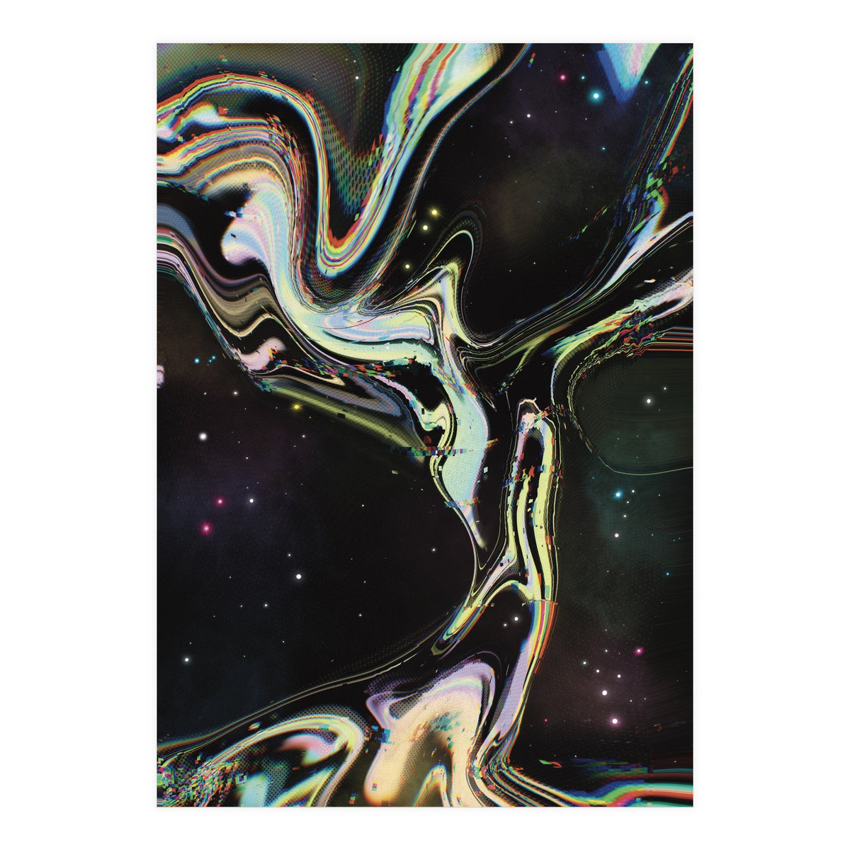 Glitch Black Space Nebula (Print Only)