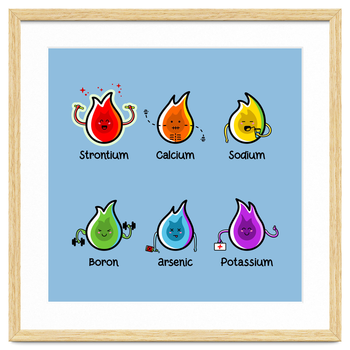 Kawaii Flaming Elements Science