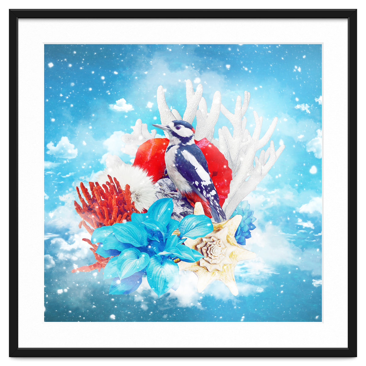 Floral Woodpecker In Winter